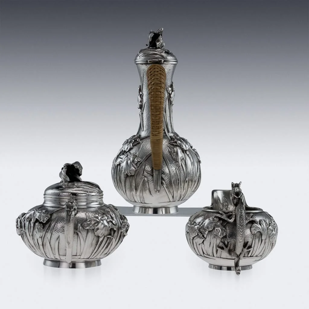 ANTIQUE 20THC JAPANESE SOLID SILVER & ENAMEL VASE, SANJU SAKU c